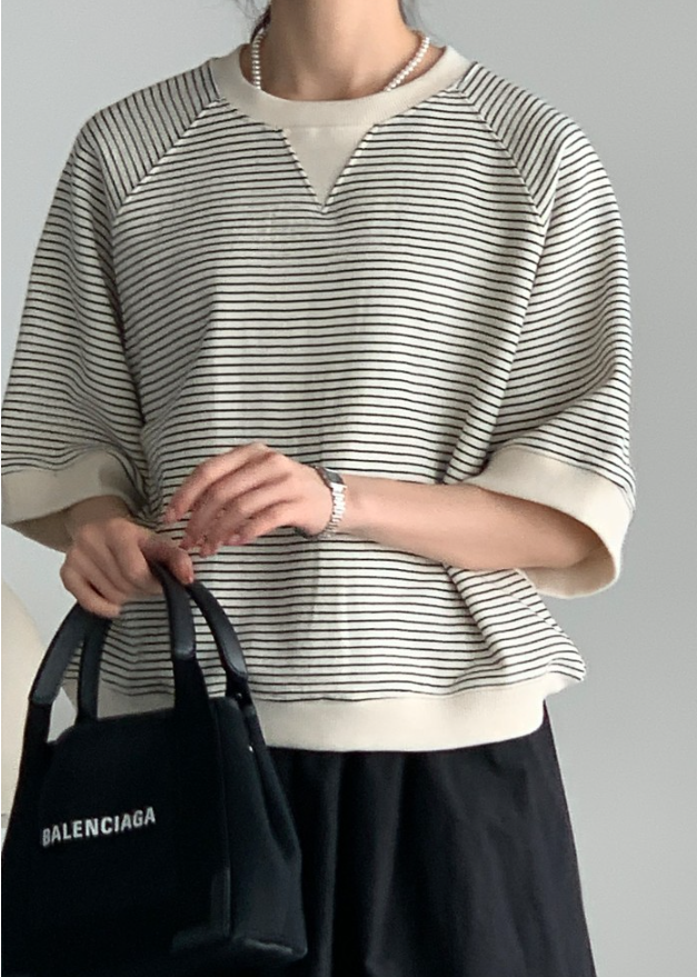 Striped sweat tee