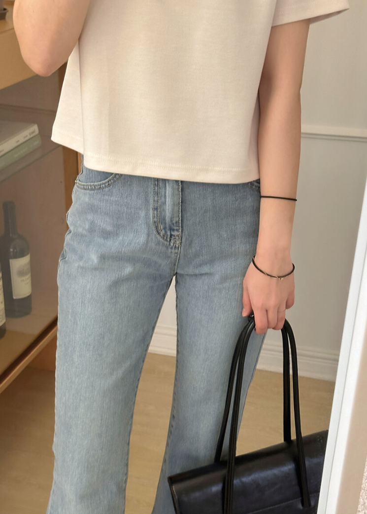 Silky semi cropped tee