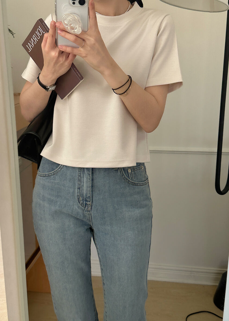 Silky semi cropped tee