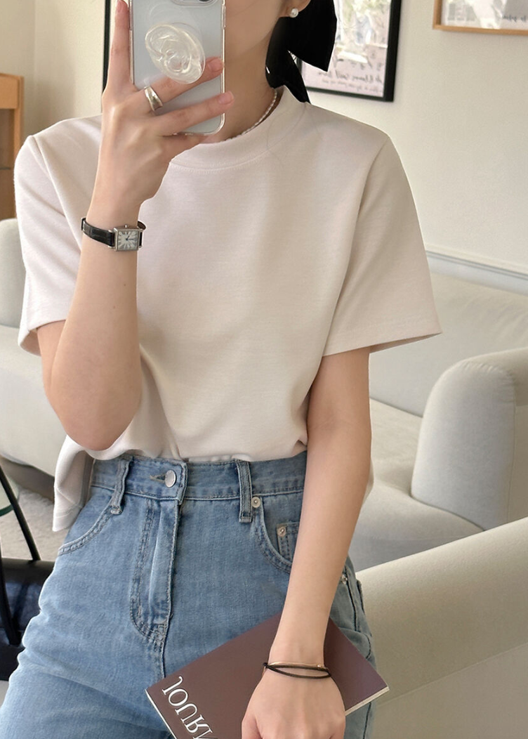 Silky semi cropped tee