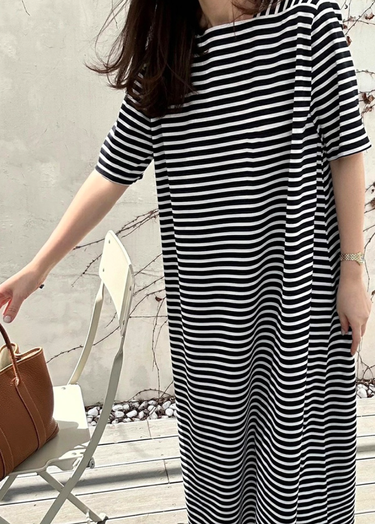 Striped square neck dress – BYJEN