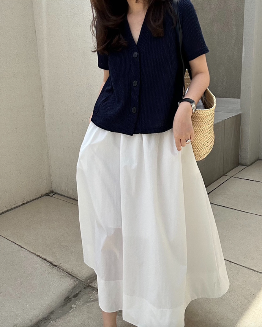 Flared summer knit cardigan