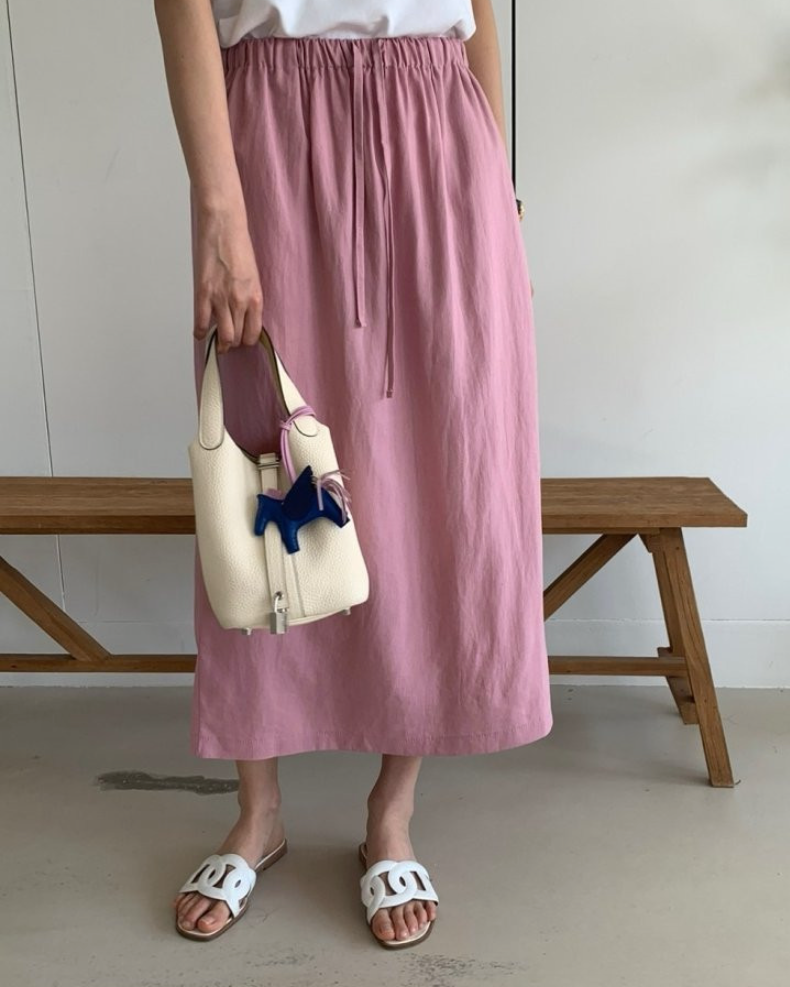 Soft linen midi skirt