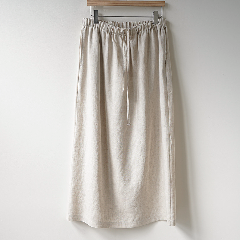 Soft linen midi skirt