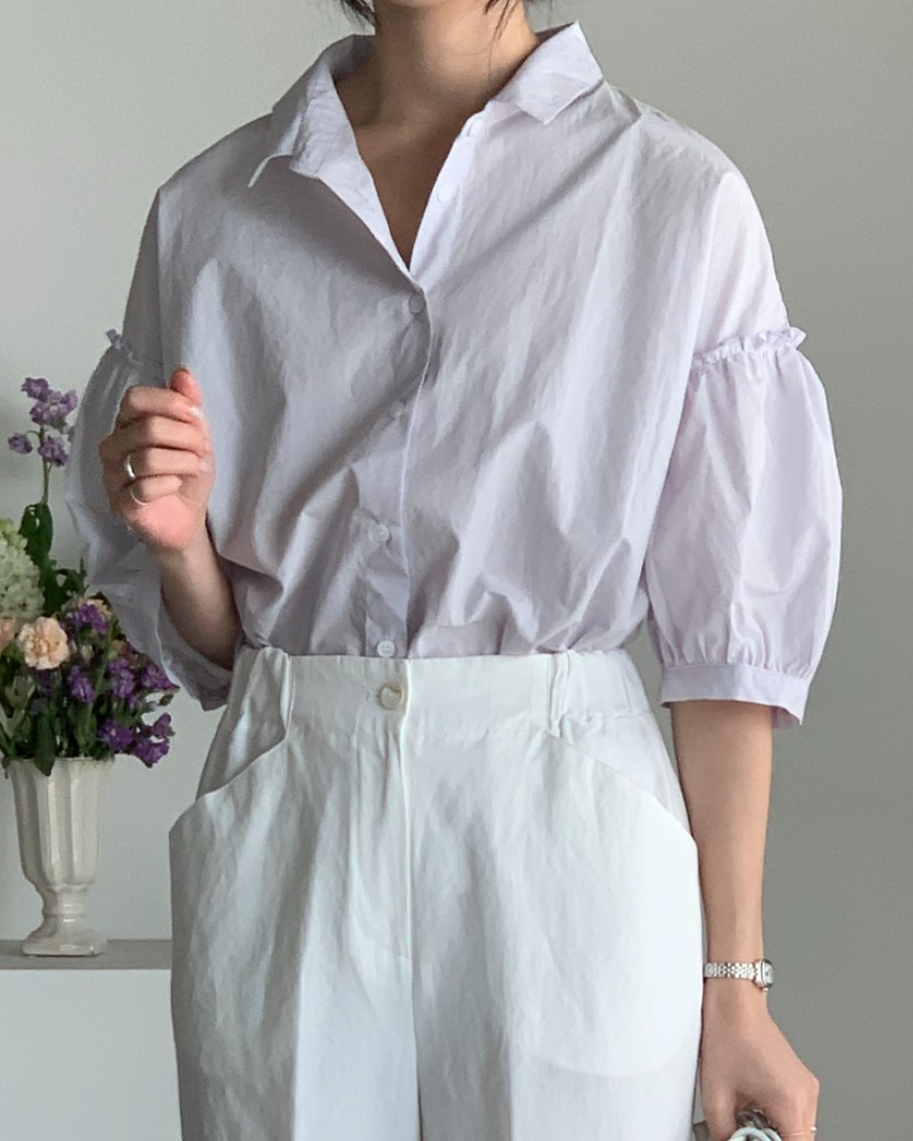 Frill sleeves shirt