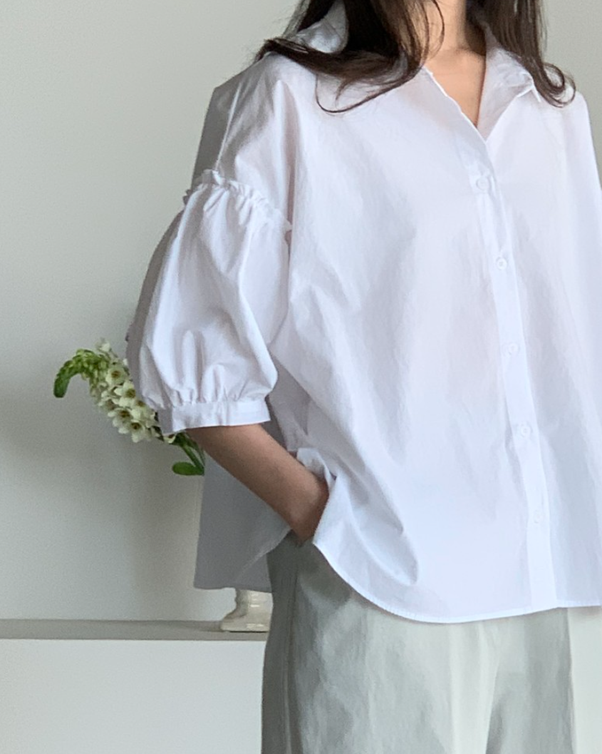 Frill sleeves shirt