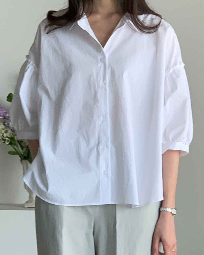 Frill sleeves shirt