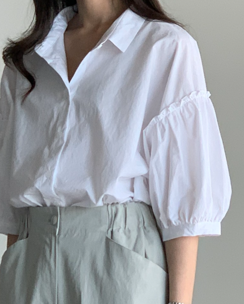 Frill sleeves shirt