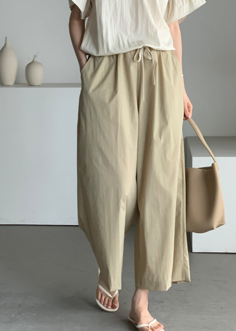 Wrinkle free wide pants