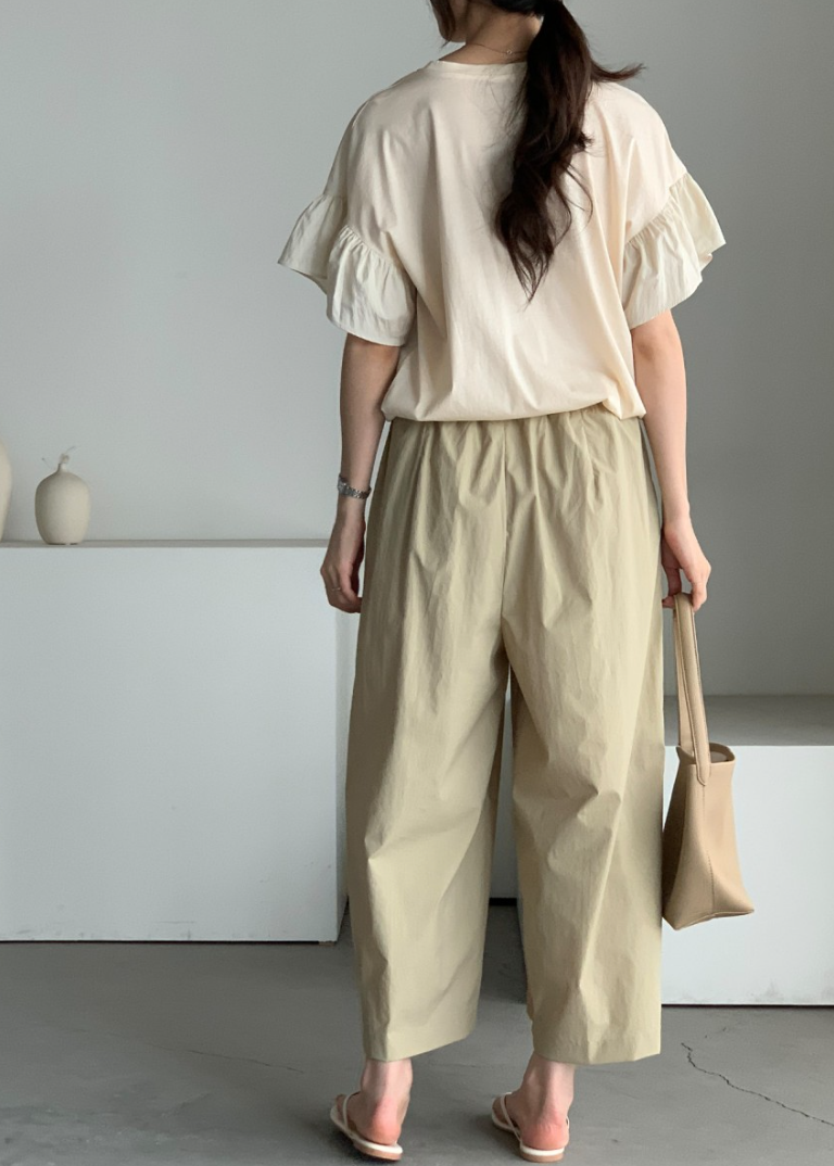 Wrinkle free wide pants