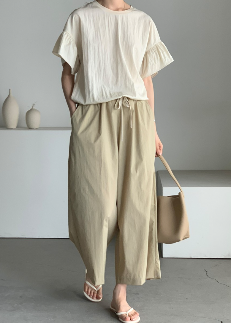 Wrinkle free wide pants