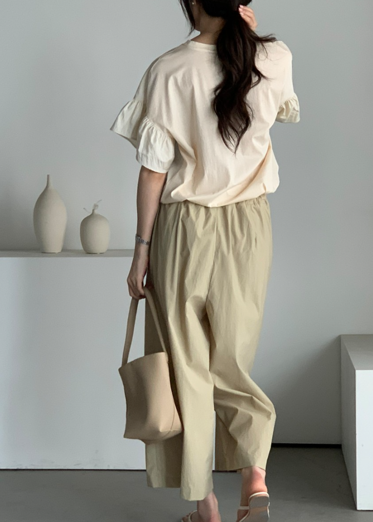 Wrinkle free wide pants