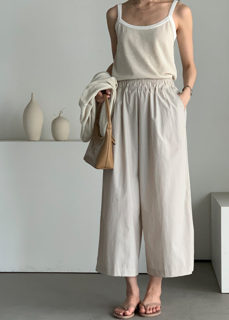 Wrinkle free wide pants