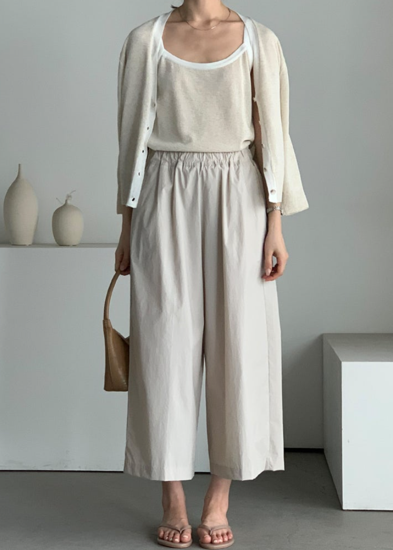 Wrinkle free wide pants