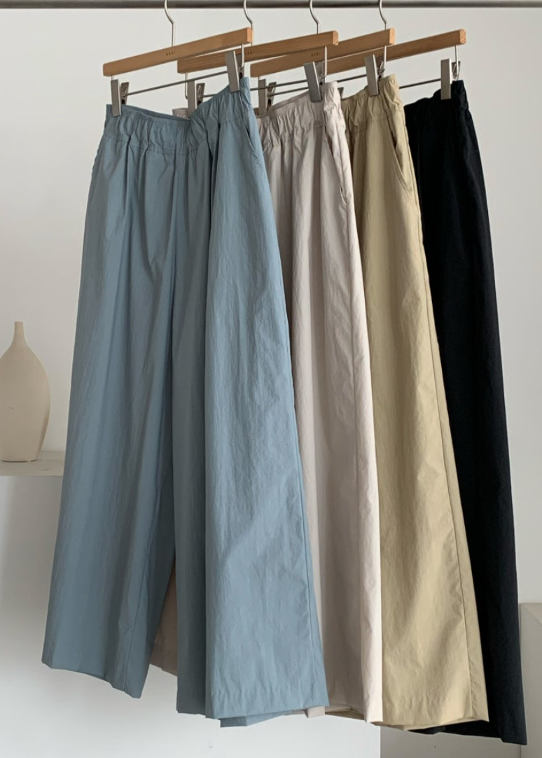 Wrinkle free wide pants