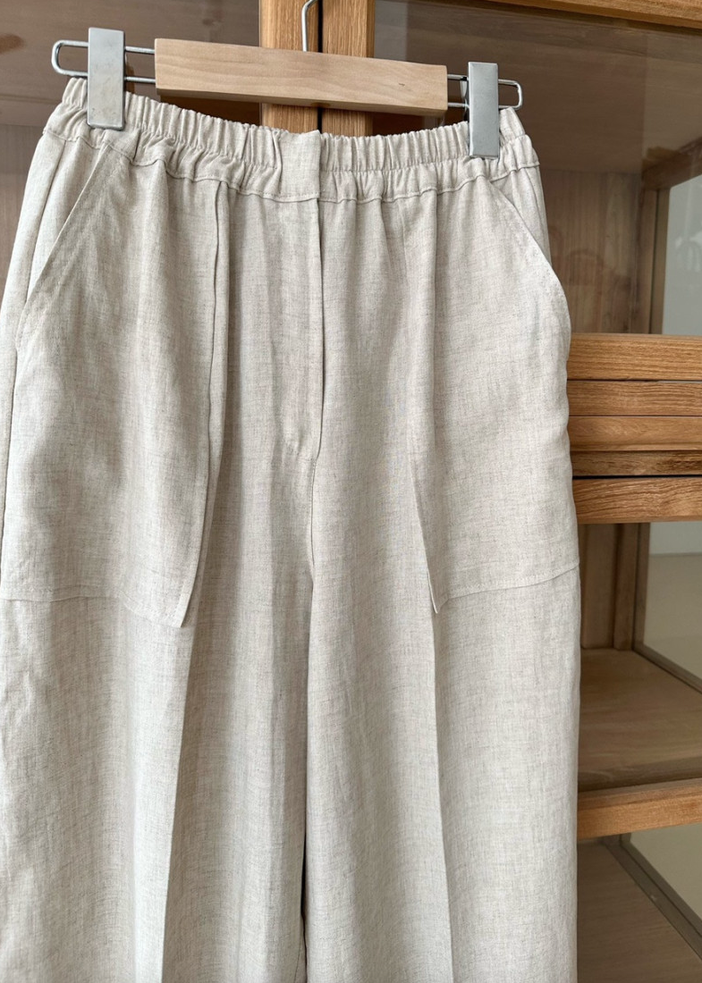 Linen wide slacks