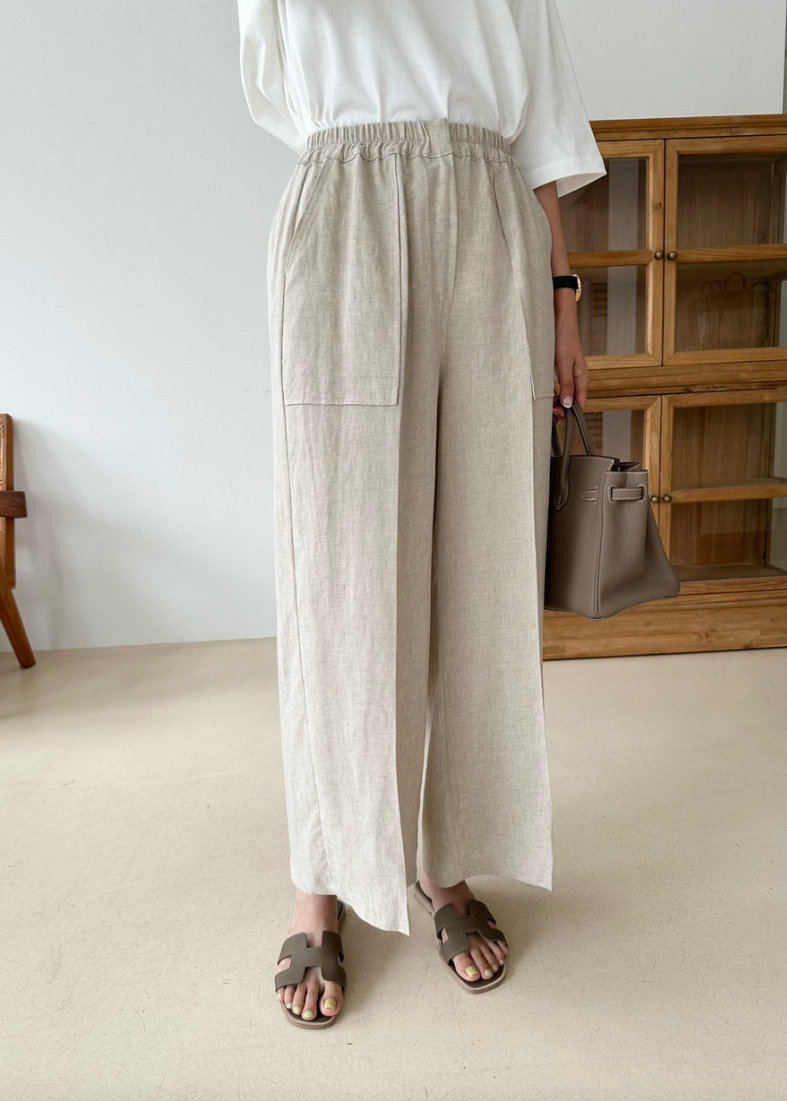 Linen wide slacks