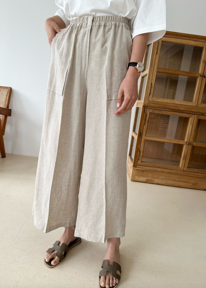 Linen wide slacks