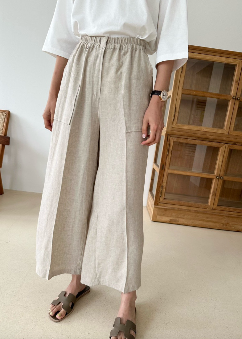 Linen wide slacks