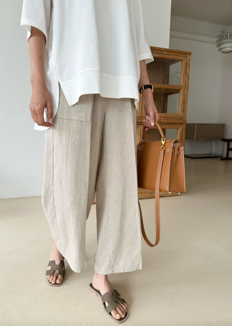 Linen wide slacks