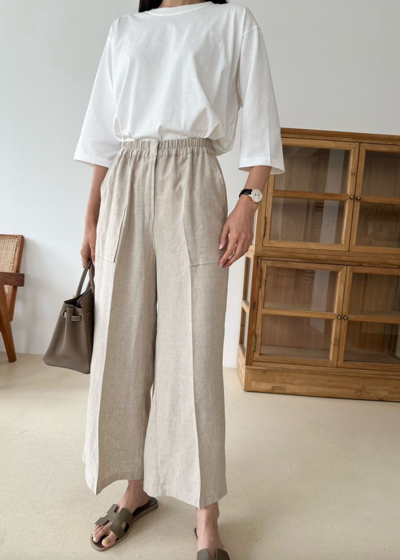 Linen wide slacks