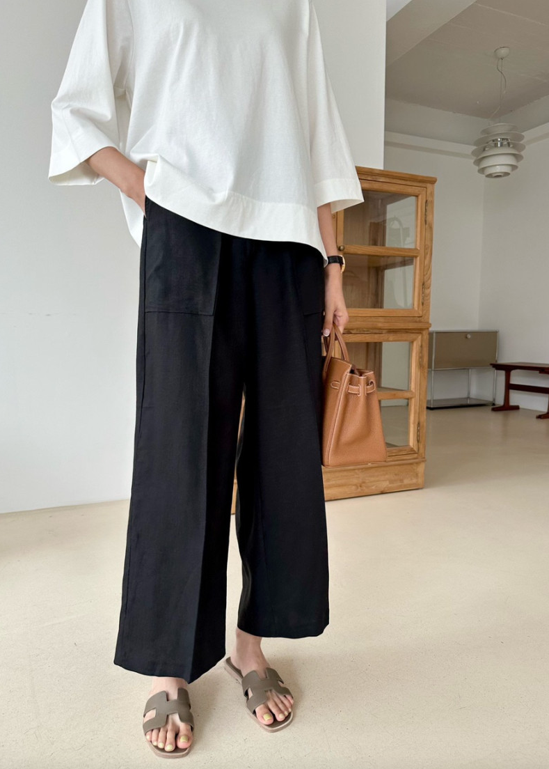 Linen wide slacks