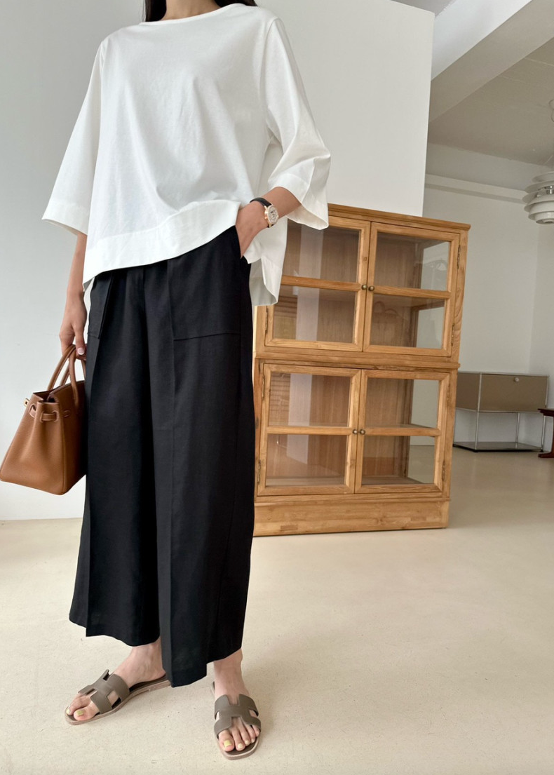 Linen wide slacks