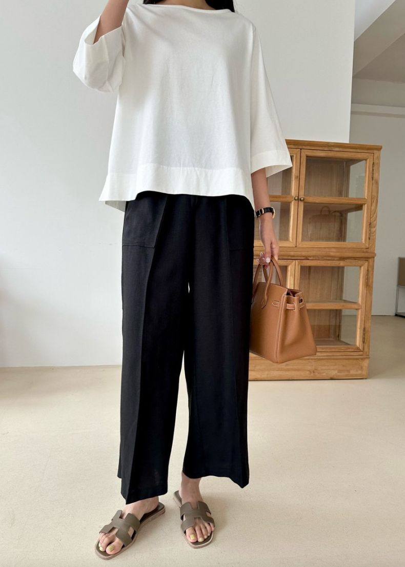 Linen wide slacks