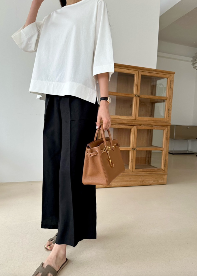 Linen wide slacks