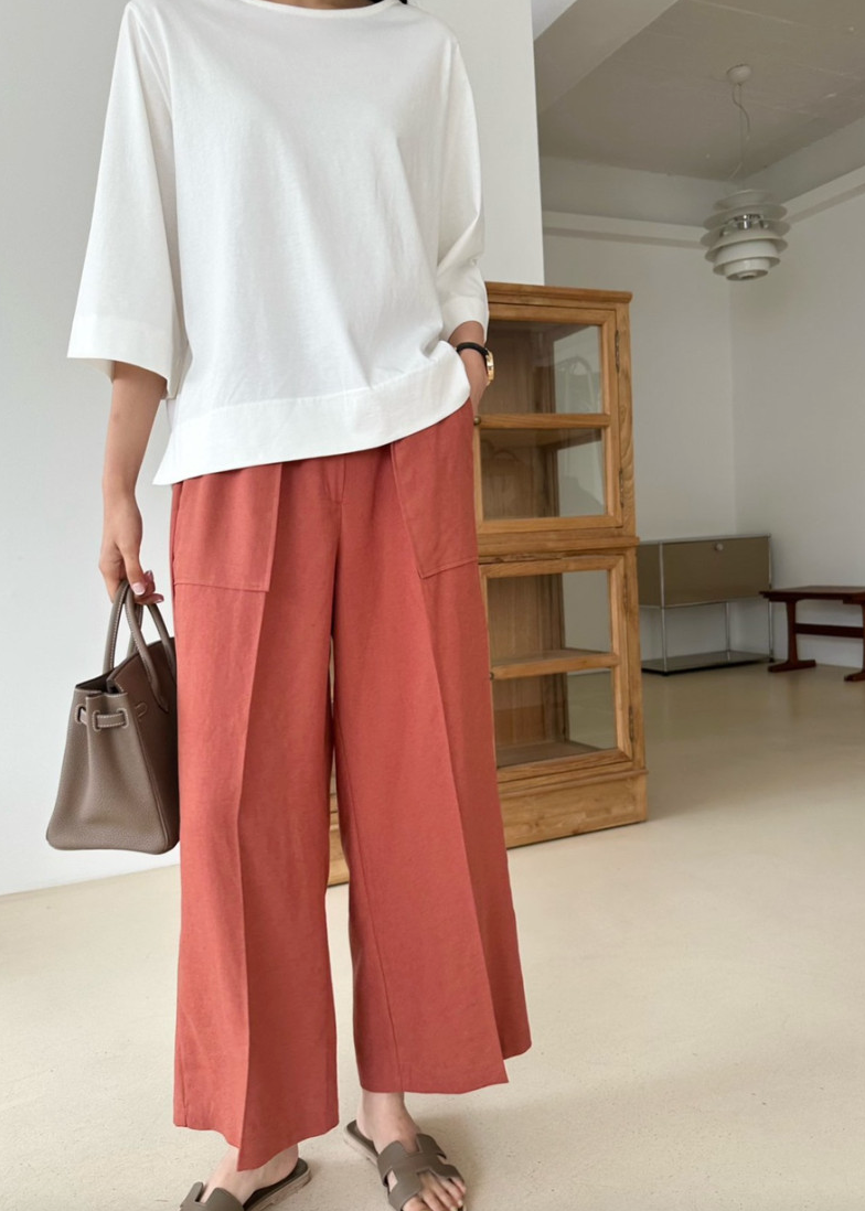 Linen wide slacks