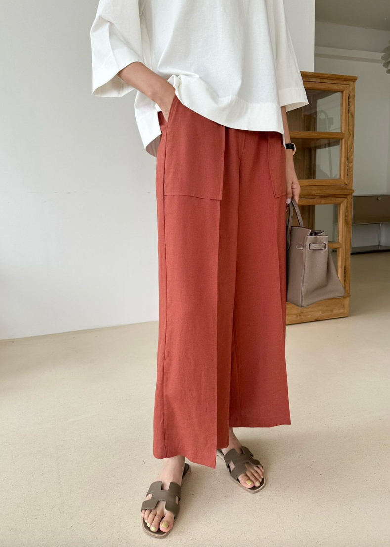 Linen wide slacks