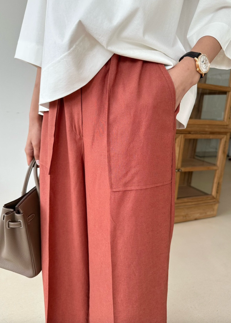 Linen wide slacks