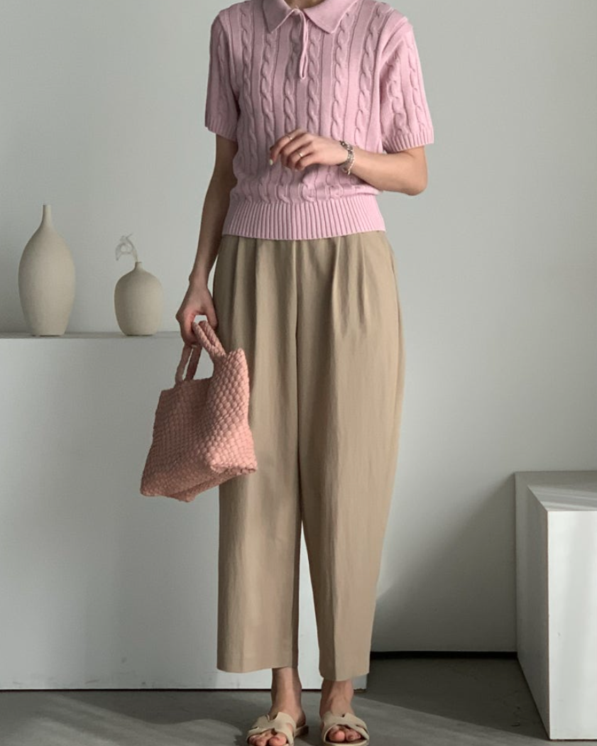 Modern pintuck slacks