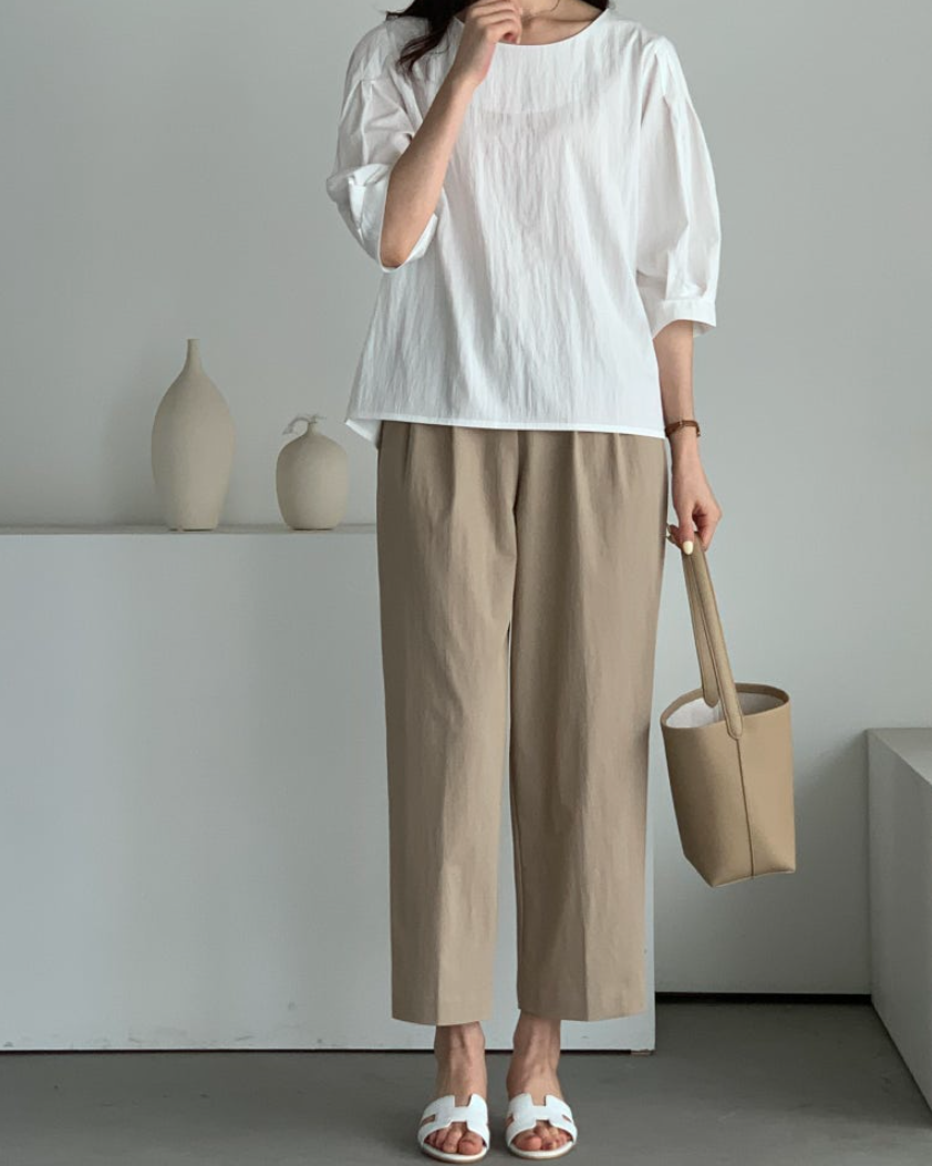 Modern pintuck slacks