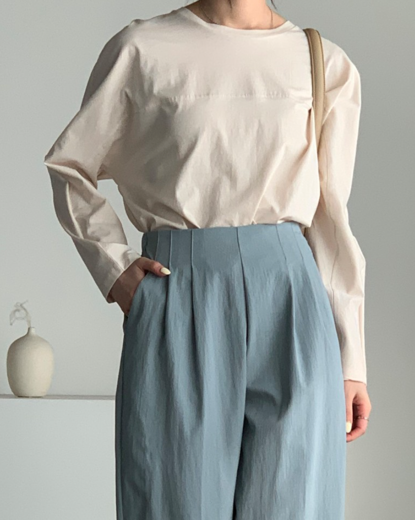 Modern pintuck slacks