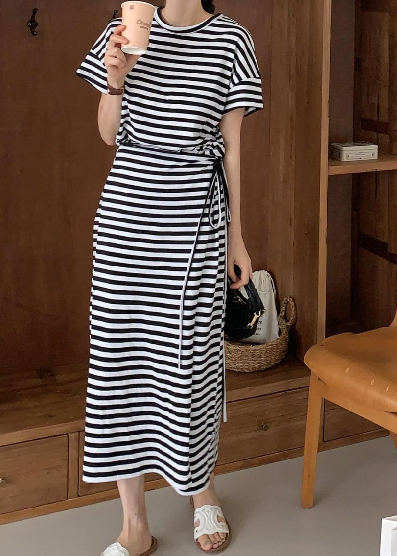 Striped wrap dress