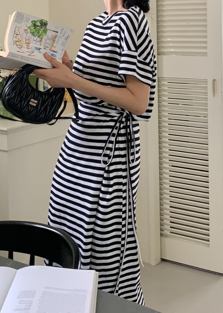 Striped wrap dress