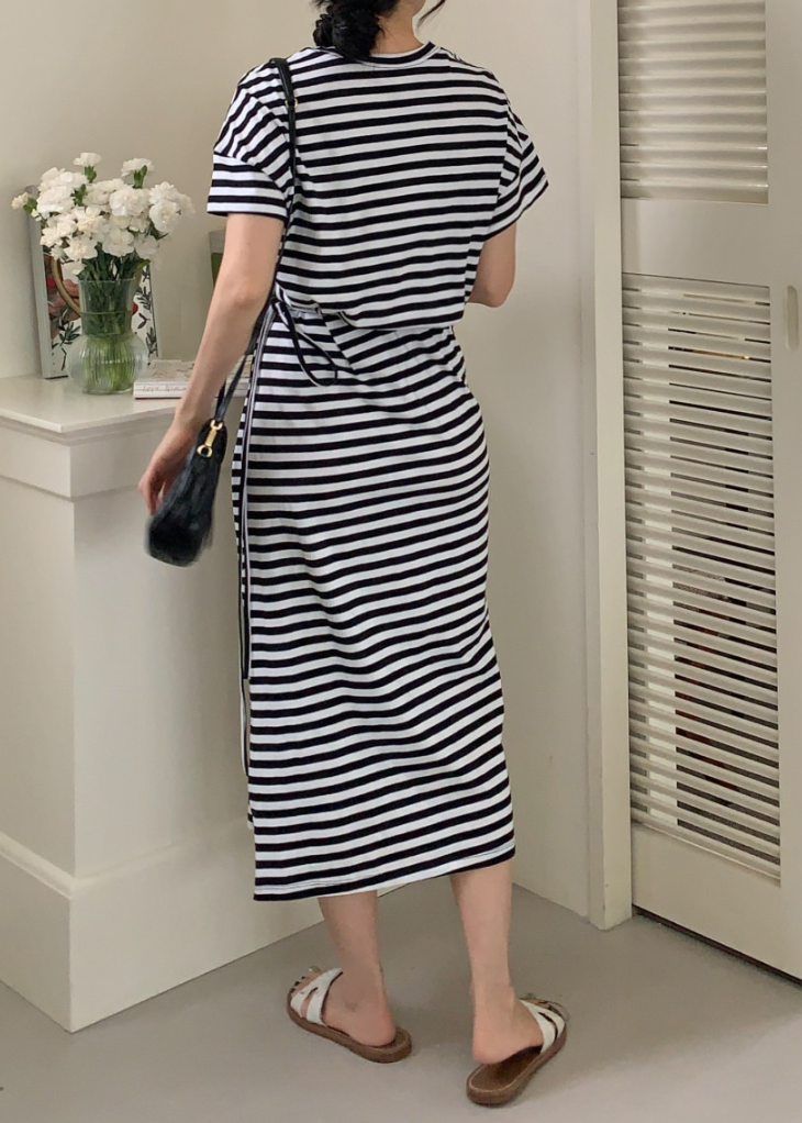 Striped wrap dress