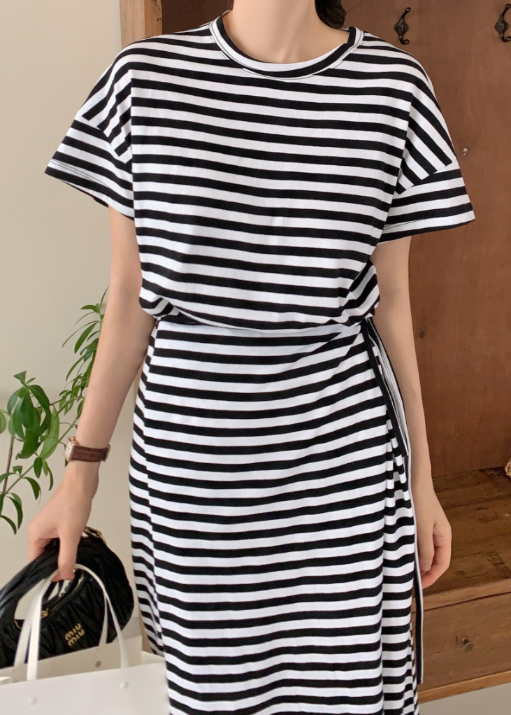 Striped wrap dress