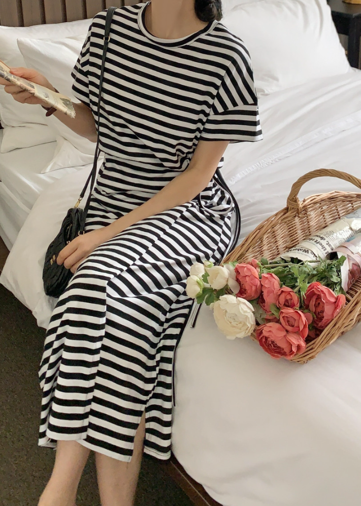 Striped wrap dress