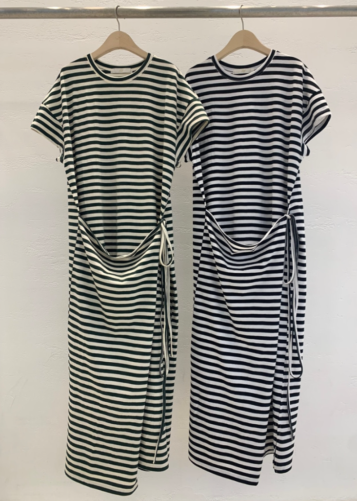 Striped wrap dress