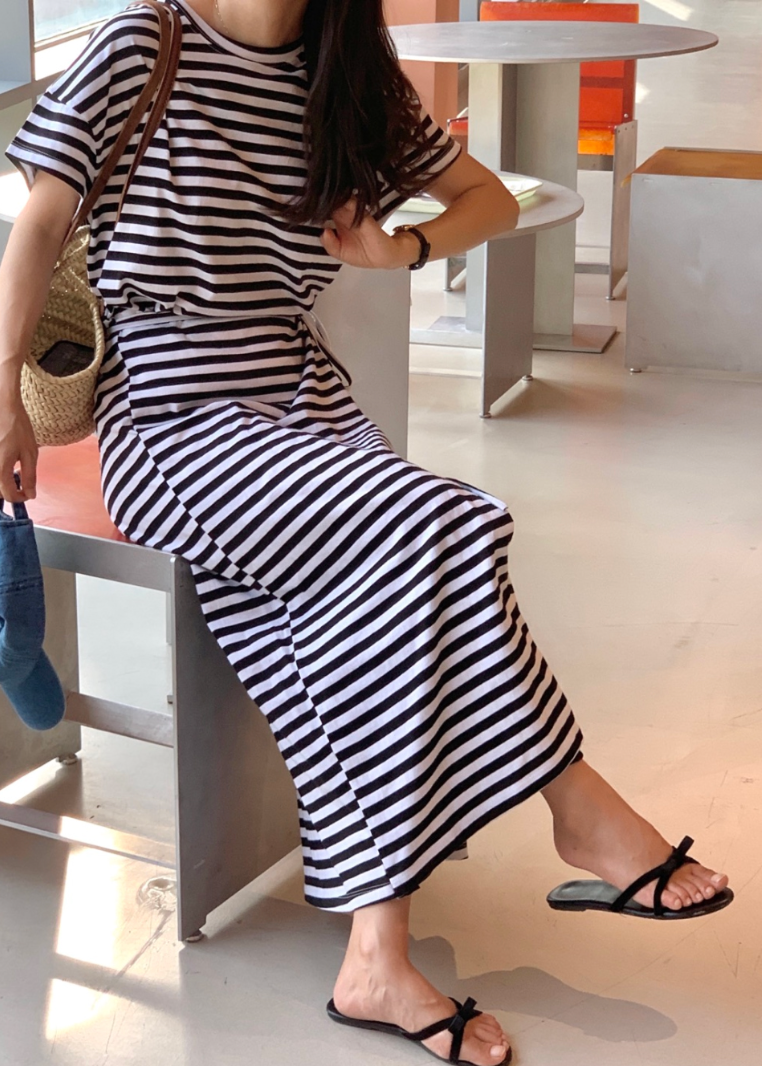 Striped wrap dress