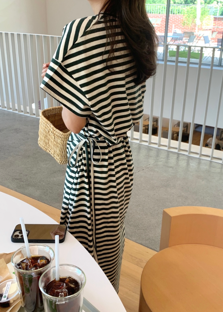 Striped wrap dress