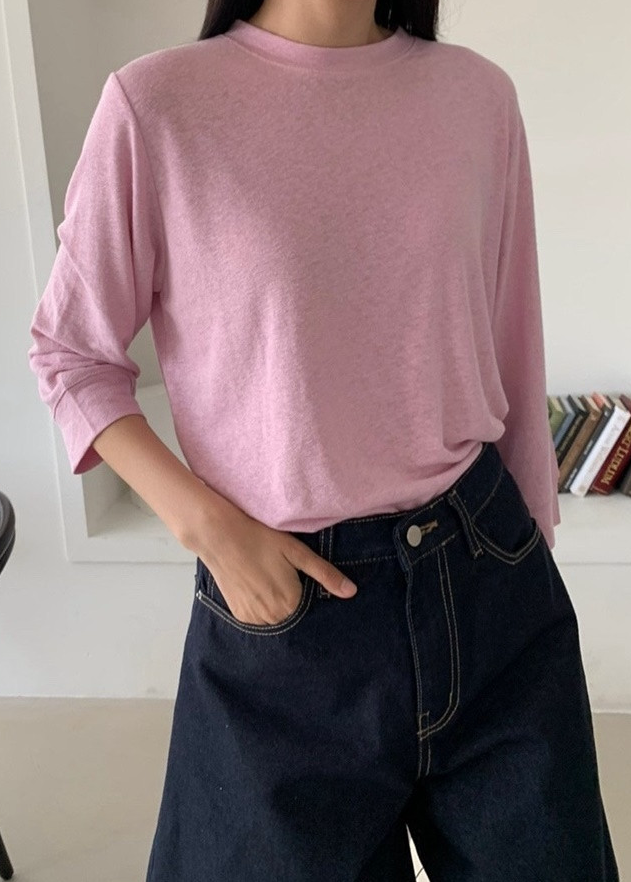 Linen 3/4 sleeves t-shirt