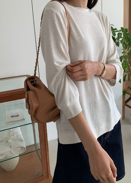 Linen 3/4 sleeves t-shirt