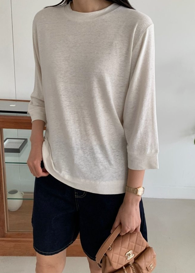 Linen 3/4 sleeves t-shirt