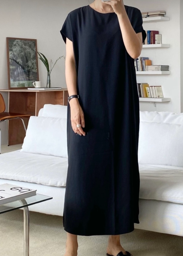 Silky slit dress