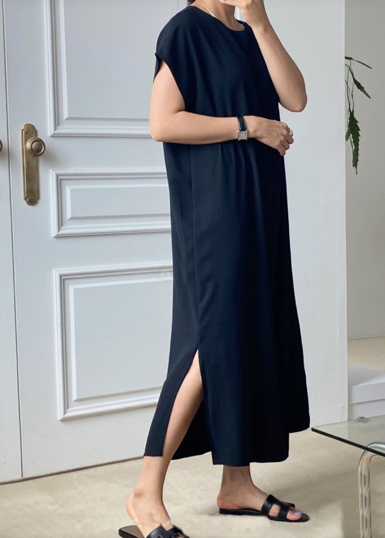 Silky slit dress