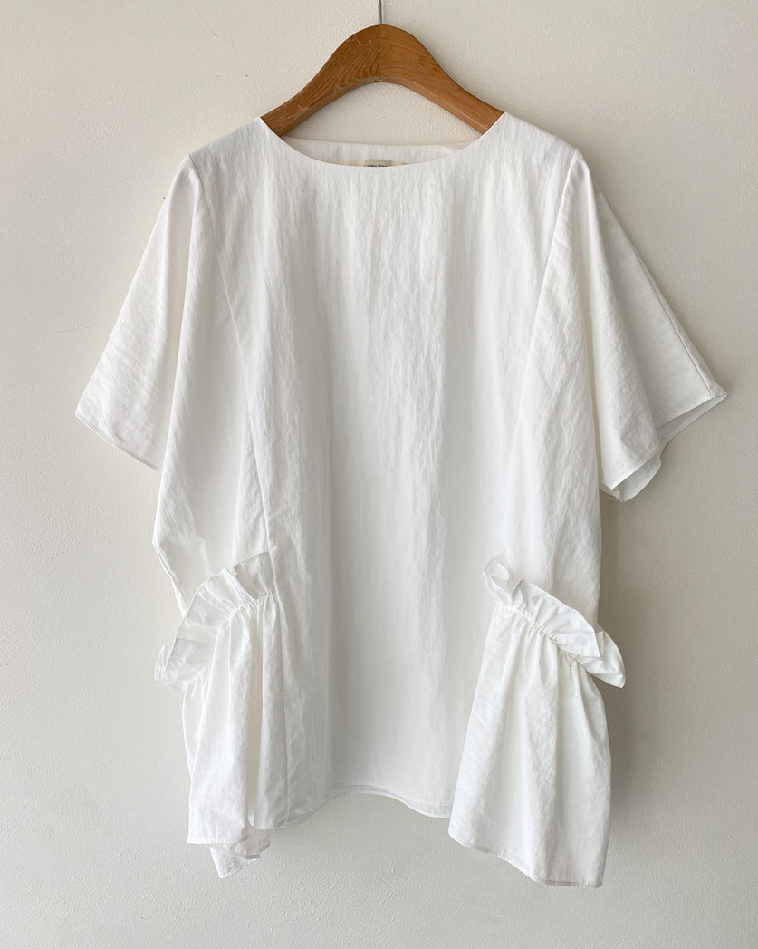 Shirring pocket blouse