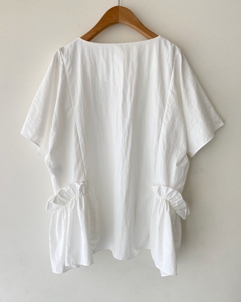 Shirring pocket blouse